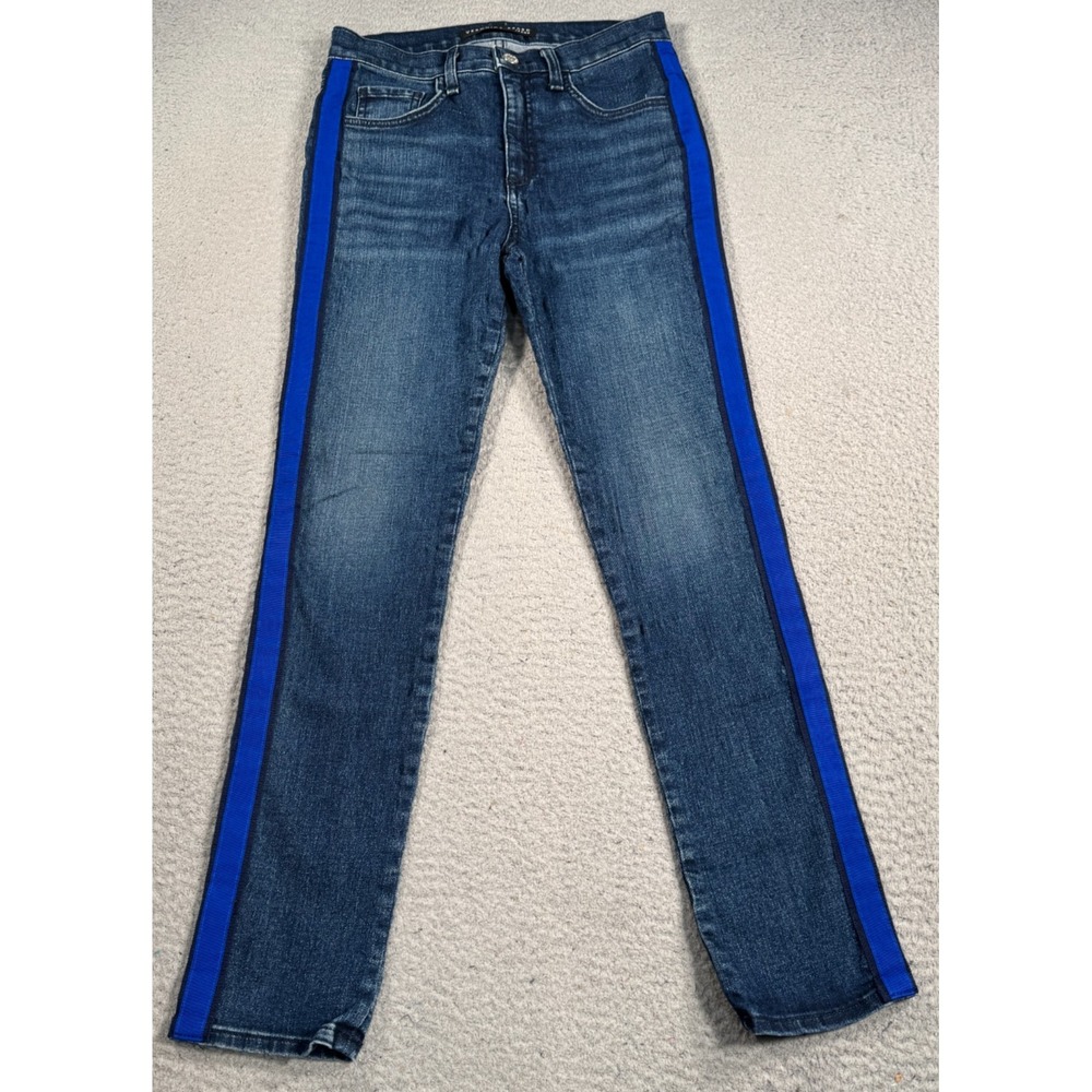 Veronica Beard Kate Jeans‎ Women's 26x28 Blue Skinny Stripe Curvy USA